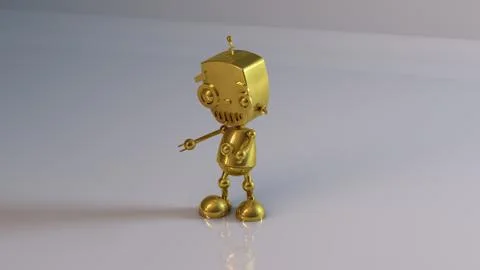 Golden 3D object (Robot) Stock Illustration