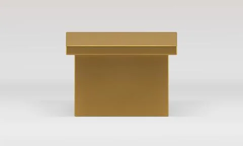 Golden 3d podium squared box platform museum gallery stand for promo advertis Stock Illustration
