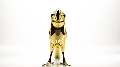 Golden 3d rendering of a crown inside a studio Stock Illustration