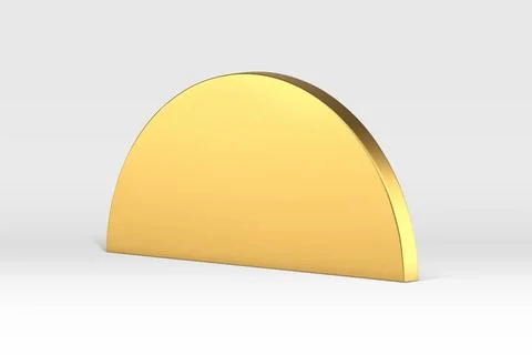 Golden 3d semicircle isometric wall curved premium decor element foundation r Stock Illustration