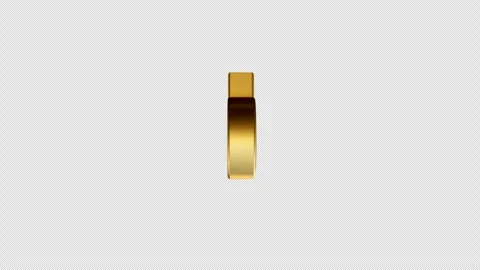 Golden 3D small Letter b 360 Rotating Loop Animation | Transparent Background Stock Footage 325206247