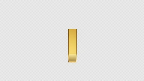 Golden 3D small Letter g 360 Rotating Loop Animation | Alpha Background Stock Footage 325210620