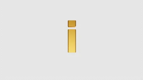 Golden 3D small Letter i 360 Rotating Loop Animation | Alpha Background Stock Footage 325211686