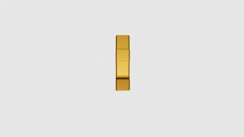 Golden 3D small Letter t 360 Rotating Loop Animation | Alpha Background Stock Footage 325213868