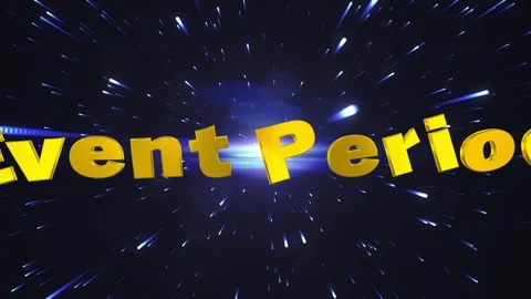 Golden 3d text animation of event period with blue light effects Video stock 337327501