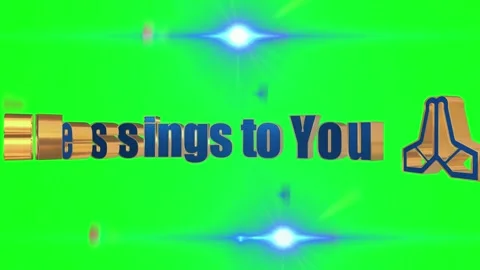 Golden 3d text blessings to you with praying hands icon on green screen Stock Footage 340880534