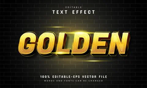 Golden 3d text effect design Illustrazione stock