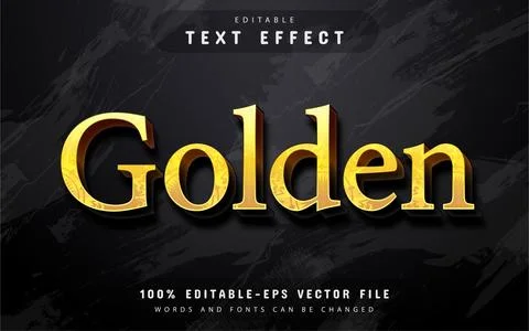 Golden 3d text effect editable Illustrazione stock