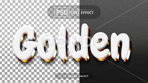 Golden 3d text effect editable Plantilla PSD