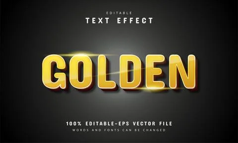 Golden 3d text effect Stock Illustration