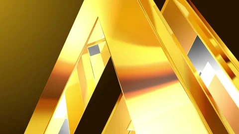 Golden 3D Triangle Shape Vidéo 334113508