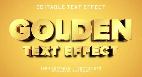 Golden 3d vector text effect with modern Stock Illustration