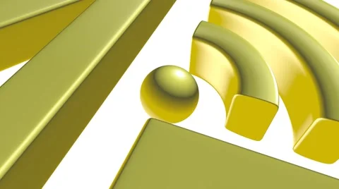 Golden 4G symbol on white with reflection 3D animation Stock Footage 42225907