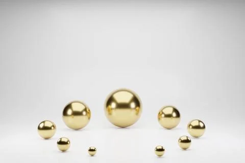 Golden abstract 3d render background. Computer generated minimalistic background Stock Illustration