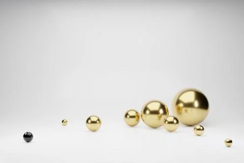 Golden abstract 3d render background. Computer generated minimalistic background Illustrazione stock