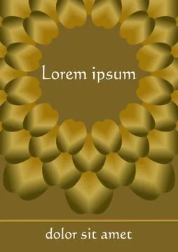 Golden abstract background with 3d illusion. Round fantasy flower shape, go.. Stock Illustration