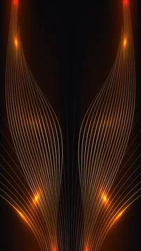 Golden abstract background with elegant light curves and symmetrical fluid .. Stock Illustration