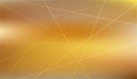 Golden abstract background with intersecting light lines and soft gradient Illustrazione stock