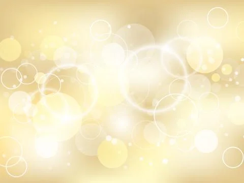 Golden abstract background with lights effect and bubbles. Stock Illustration