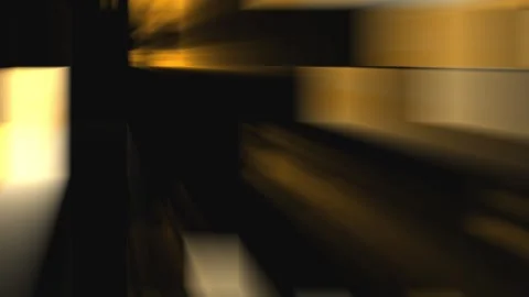 Golden Abstract Blocks with Light Rays during Cinematic Zoom Out for Luxury.. Stock Footage 340951453
