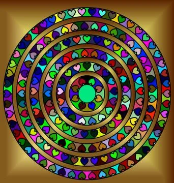 Golden abstract circles Stock Illustration