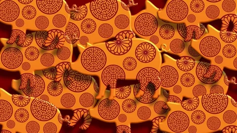 Golden Abstract Circular Pattern Seamless Animated Texture Background 스톡 동영상 323796453