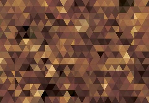 Golden abstract digital image of triangles vector background Stock Illustration