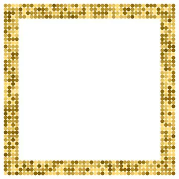 Golden abstract frame with copy space for text or photo. Geometric print comp Stock Illustration
