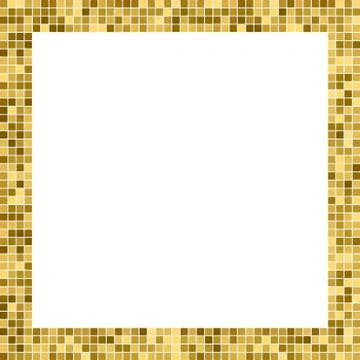 Golden abstract frame with copy space for text or photo. Geometric print comp Stock Illustration