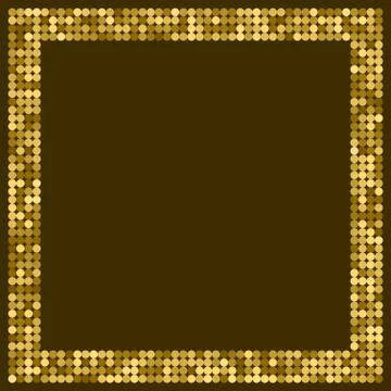 Golden abstract frame with space for text or photo. Geometric print composed  Stock Illustration