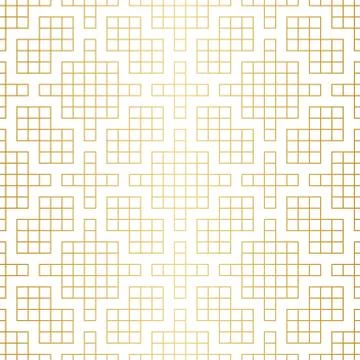 Golden abstract geometric Jacquard pattern with rhombus and squares vector Stock Illustration