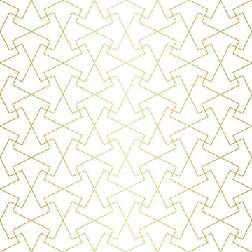 Golden abstract geometric pattern with rhombus, triangles and squares vector 스톡 일러스트