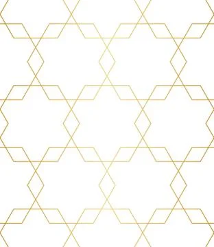 Golden abstract geometric pattern with rhombus, triangles and stars vector 库存插图