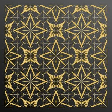 Golden abstract geometric seamless pattern Stock Illustration