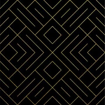 Golden abstract geometric seamless pattern tile background with gold glitteri Stock Illustration