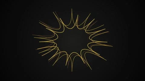 Golden Abstract Geometric Shape Pulsing Against A Dark Background Stock Footage 340348530