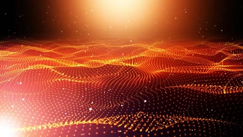A golden, abstract image of a web of lines and dots. Stock Footage 280330238