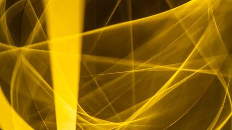 Golden abstract lines form dynamic, glowing light streaks, creating a modern  Stock Photos
