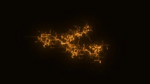 Golden abstract luminous techno matrix Stock Footage 315220438