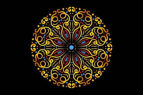 Golden Abstract Mandala Vector Illustrazione stock