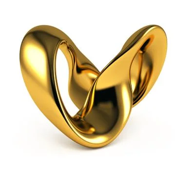 Golden abstract object on white background Stock Illustration