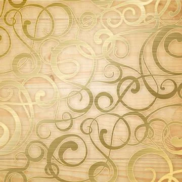 Golden abstract pattern on biege background. Stock Illustration