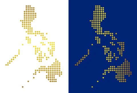 Golden Abstract Philippines Map Stock Illustration