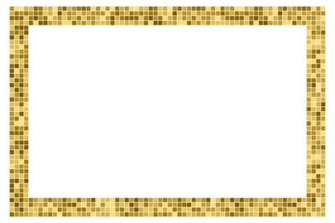 Golden abstract rectangular frame with copy space for text or photo. Geometri Illustrazione stock