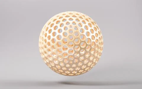 Golden abstract sphere, 3d rendering. Illustrazione stock