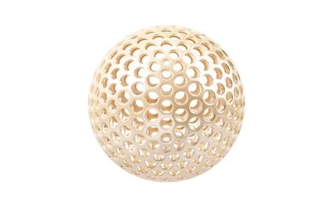 Golden abstract sphere, 3d rendering. Stock Illustration