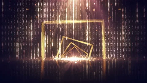 Golden abstract stage background Video stock 137930326