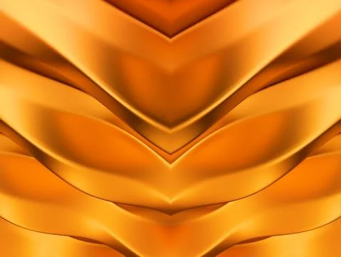 Golden abstract symmetric waves pattern Stock Illustration