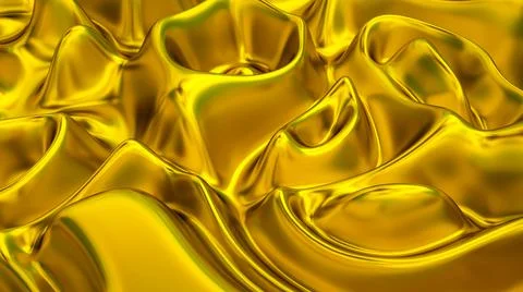 Golden abstract three-dimensional background. surface with waves. 3d render i 스톡 일러스트