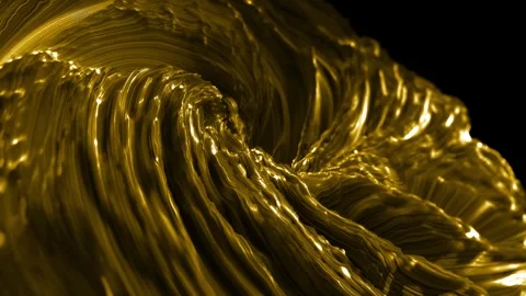 Golden abstract wave motion background with beautiful light reflection Stock Footage 327575611